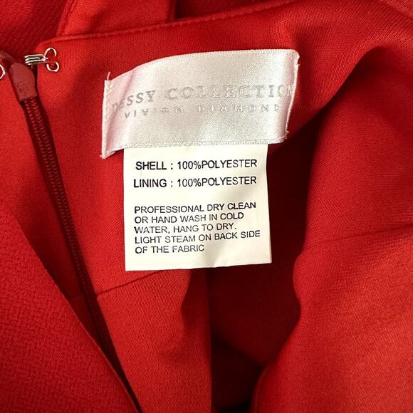 Dessy Collection Vivian Diamond One Shoulder Women's Red Dress Size 2R - Picture 7 of 8